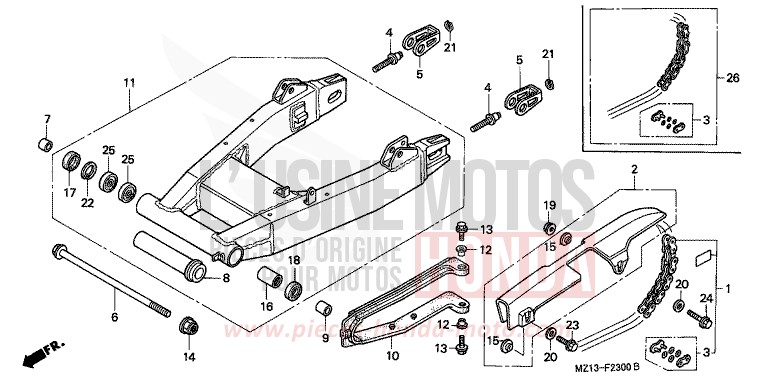 SCHWINGE von CB1300 Super Bold'or ABS BLACK (NH1E) von 1993